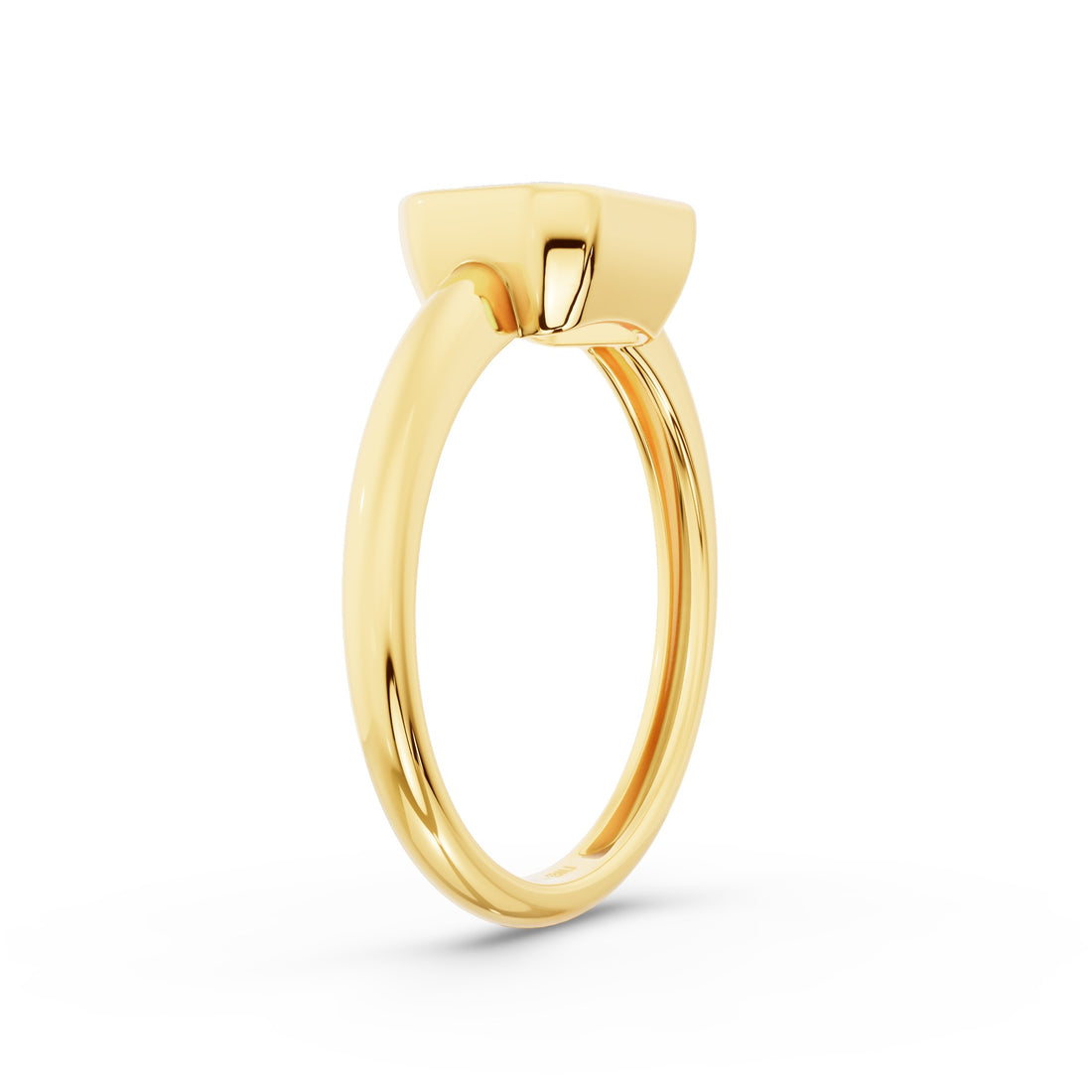 East West Emerald Cut Lab Grown Bezel Setting Engagement Ring