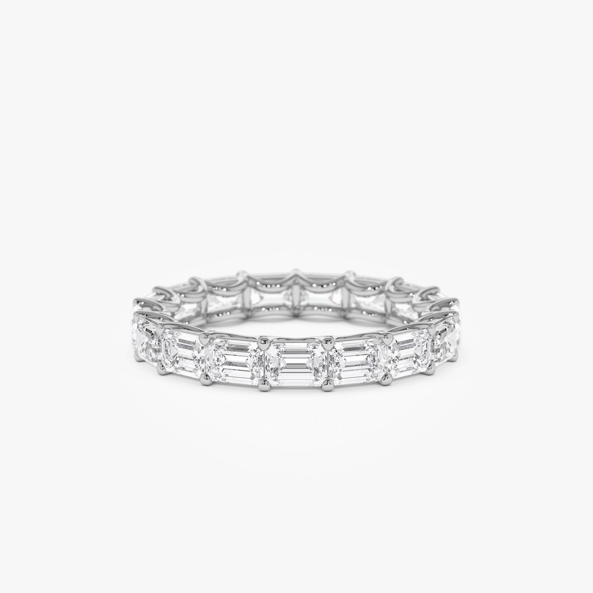 East West Full Eternity Emerald Cut Lab Grown Diamond Ring