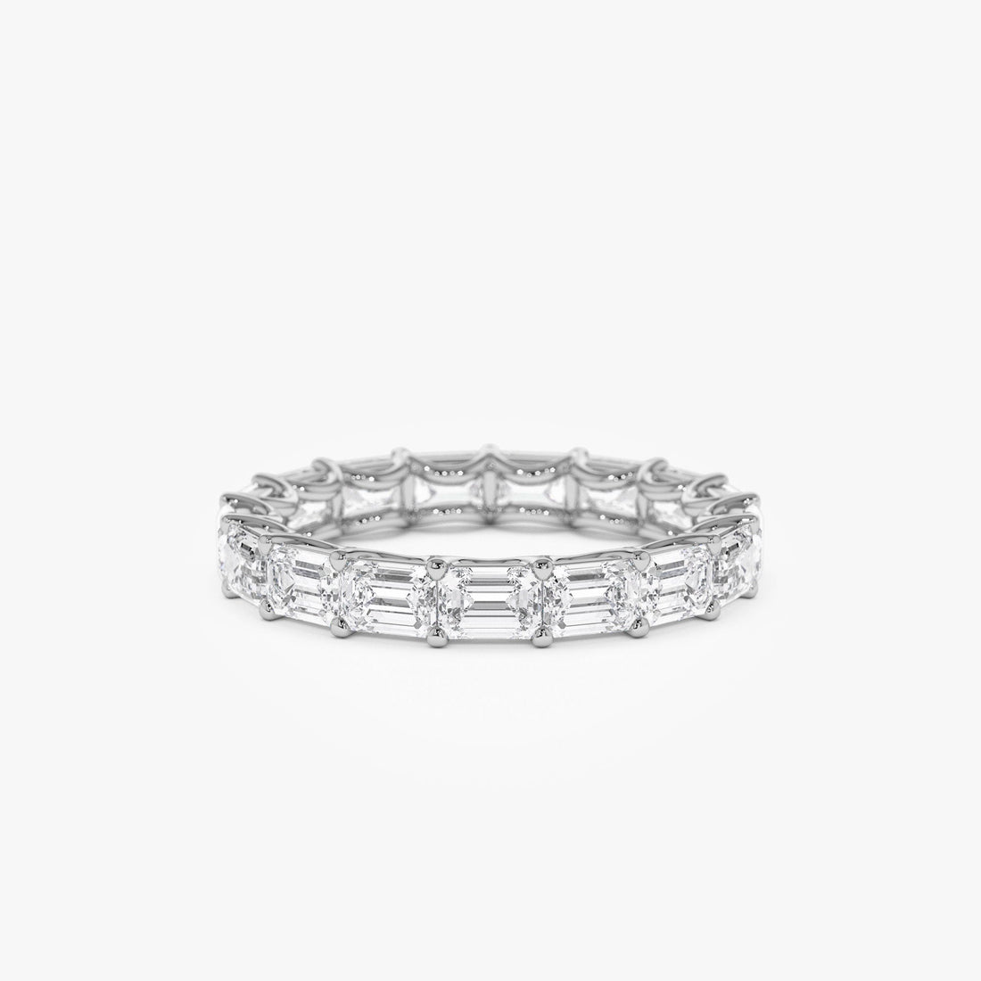 East West Full Eternity Emerald Cut Lab Grown Diamond Ring
