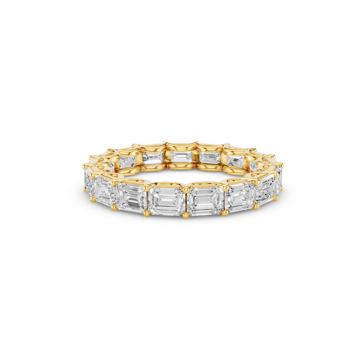 East West Full Eternity Emerald Cut Lab Grown Diamond Ring