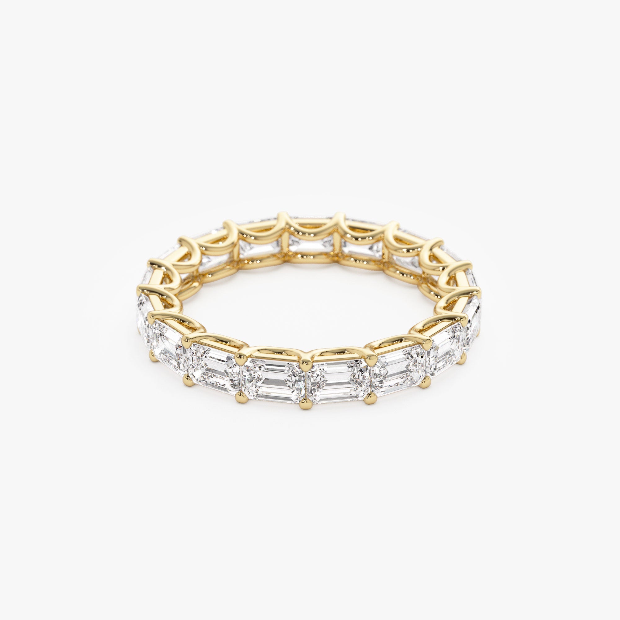 East West Full Eternity Emerald Cut Lab Grown Diamond Ring