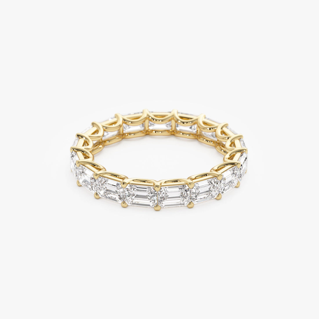 East West Full Eternity Emerald Cut Lab Grown Diamond Ring