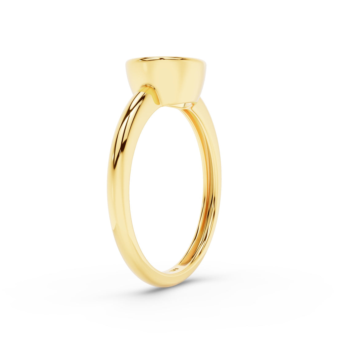 East West Pear Shaped Lab Grown Diamond Bezel Setting Engagement Ring