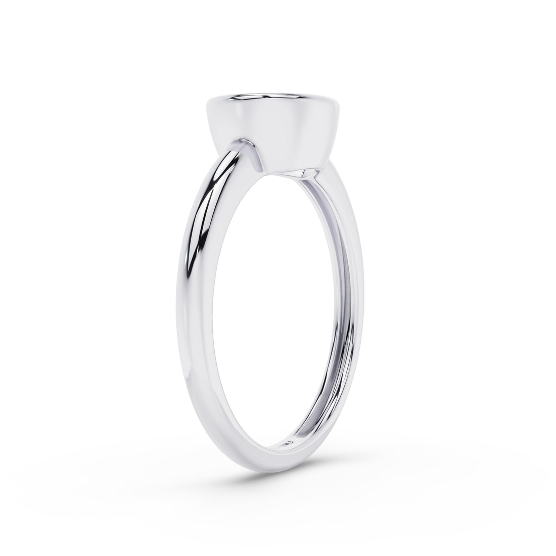 East West Pear Shaped Lab Grown Diamond Bezel Setting Engagement Ring