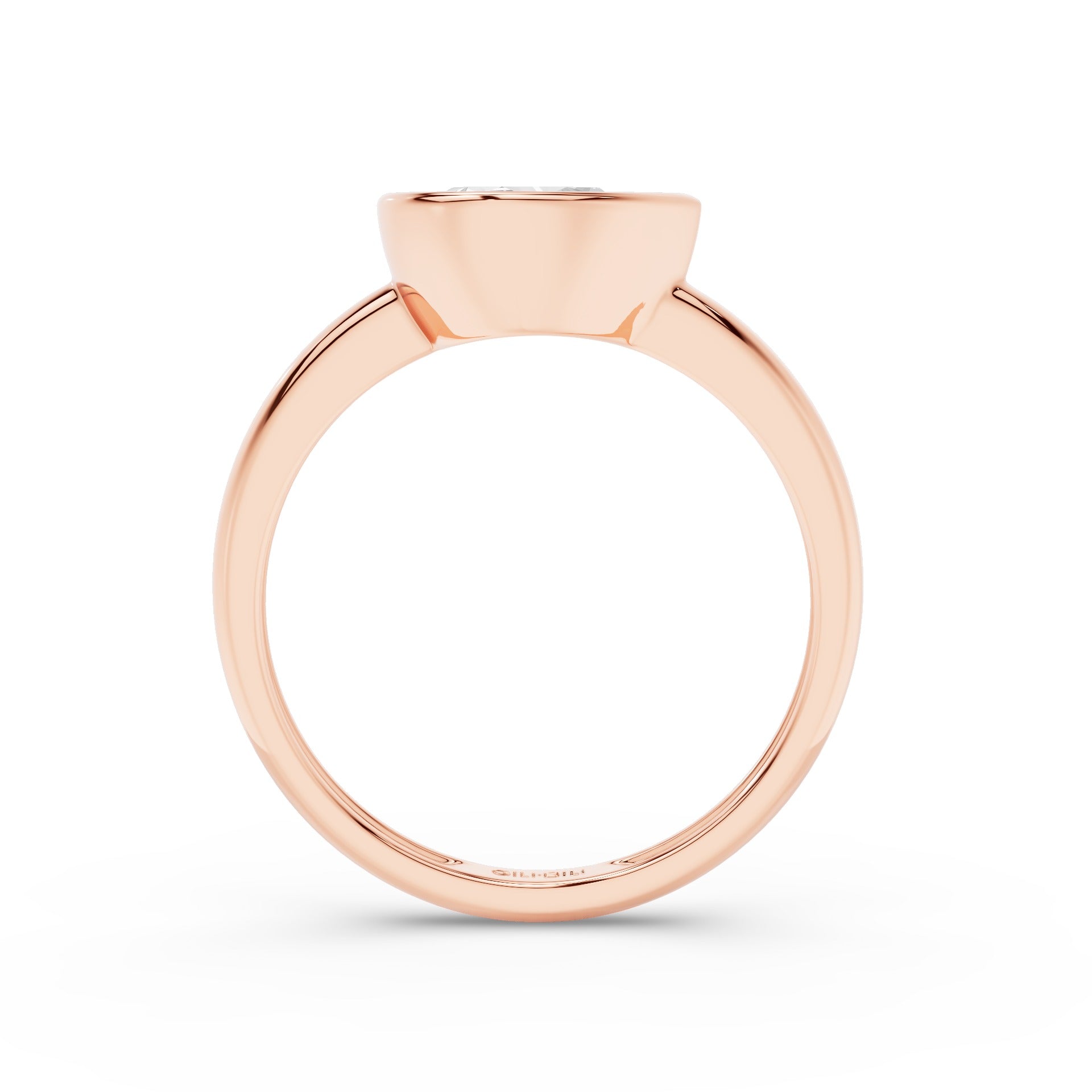 East West Pear Shaped Lab Grown Diamond Bezel Setting Engagement Ring