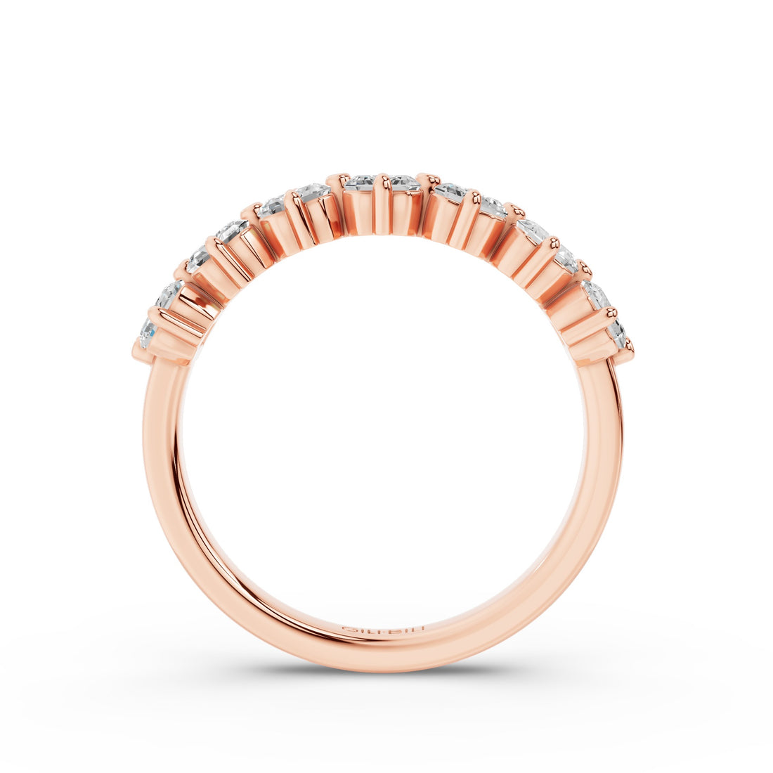 Emerald Cut Lab Diamond Half Eternity Anniversary Ring