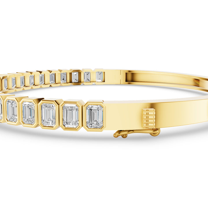 Emerald Cut Lab Grown Diamond Bangle