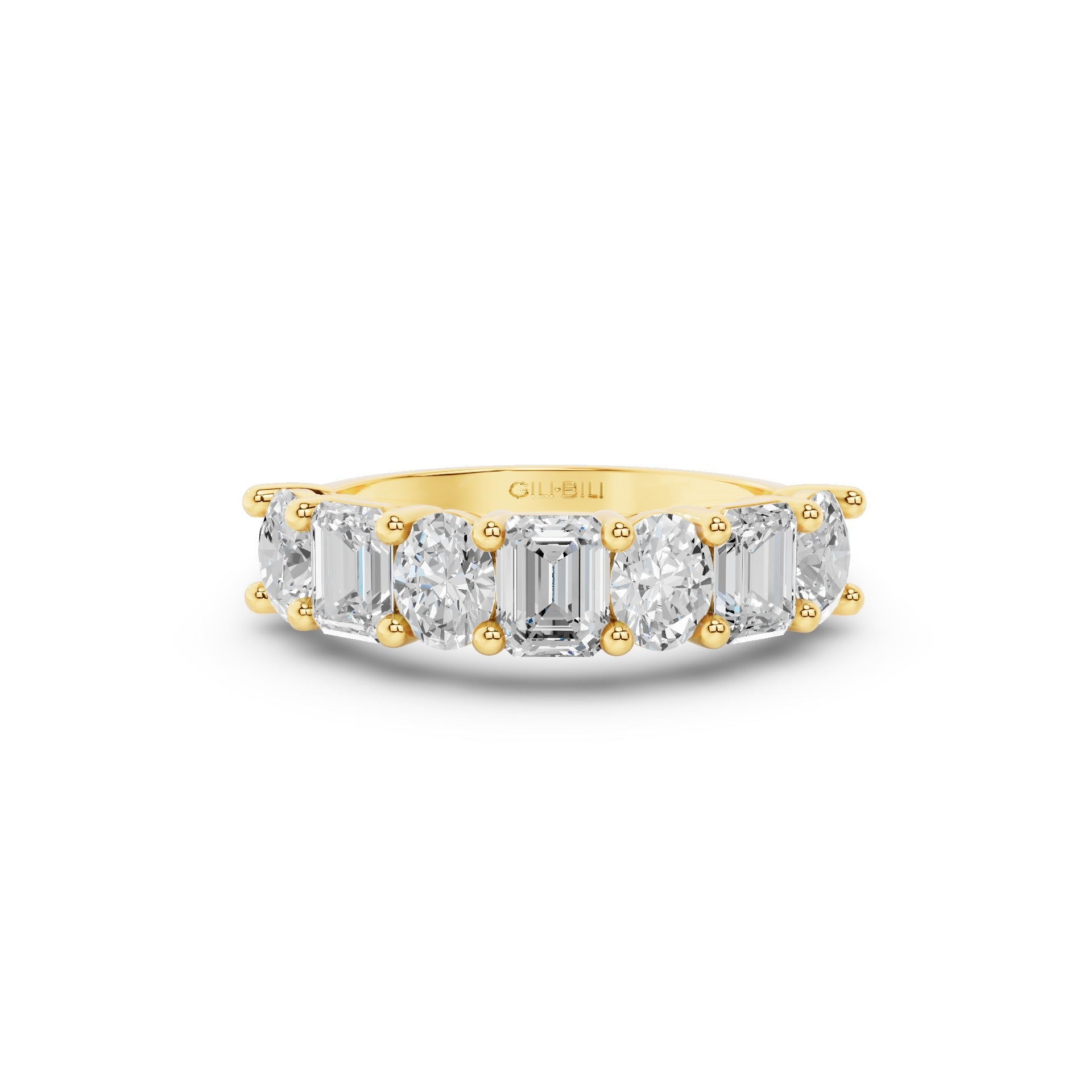 Emerald Oval Lab Grown Diamond Anniversary Band