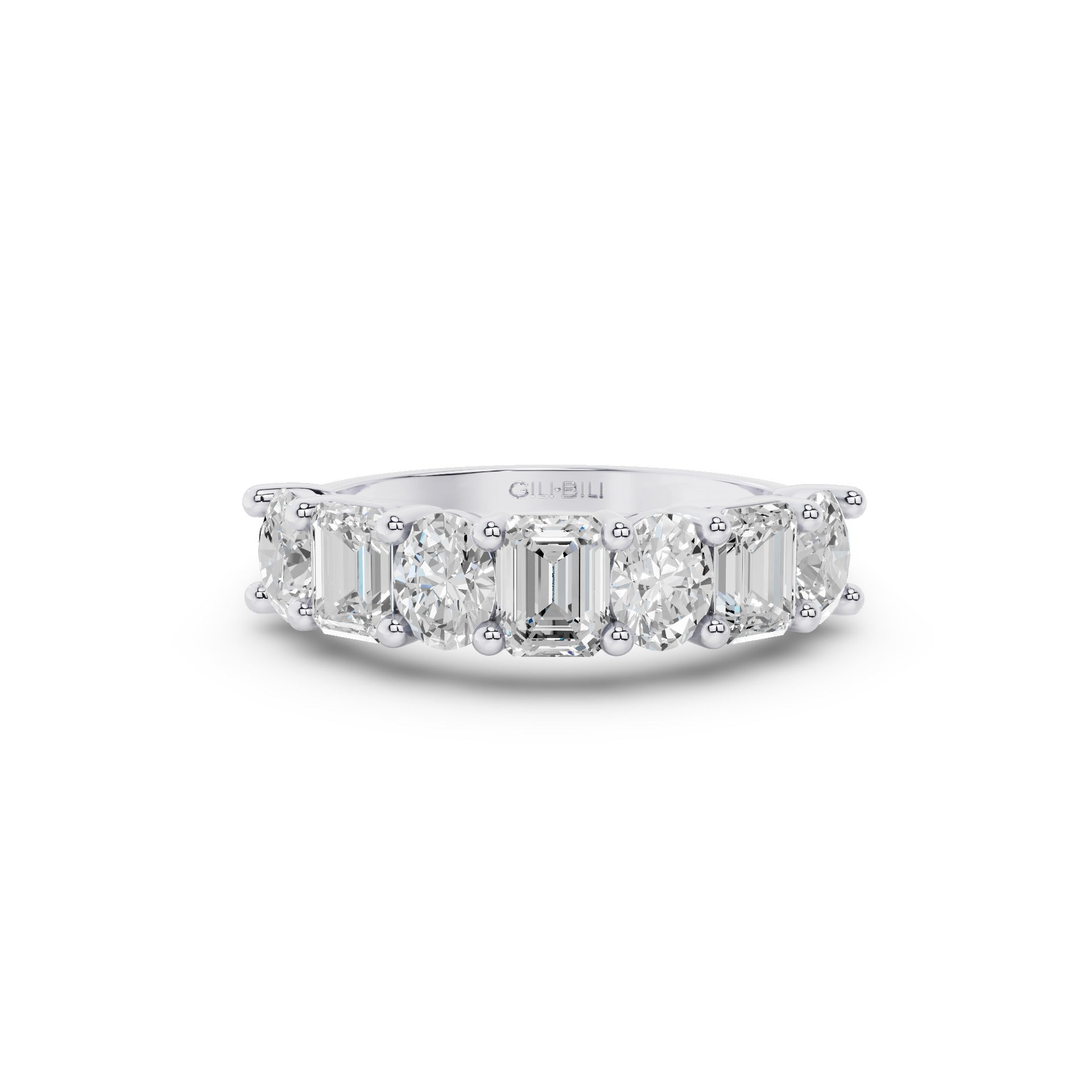 Emerald Oval Lab Grown Diamond Anniversary Band