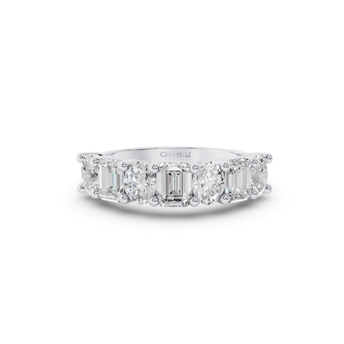 Emerald Oval Lab Grown Diamond Anniversary Band