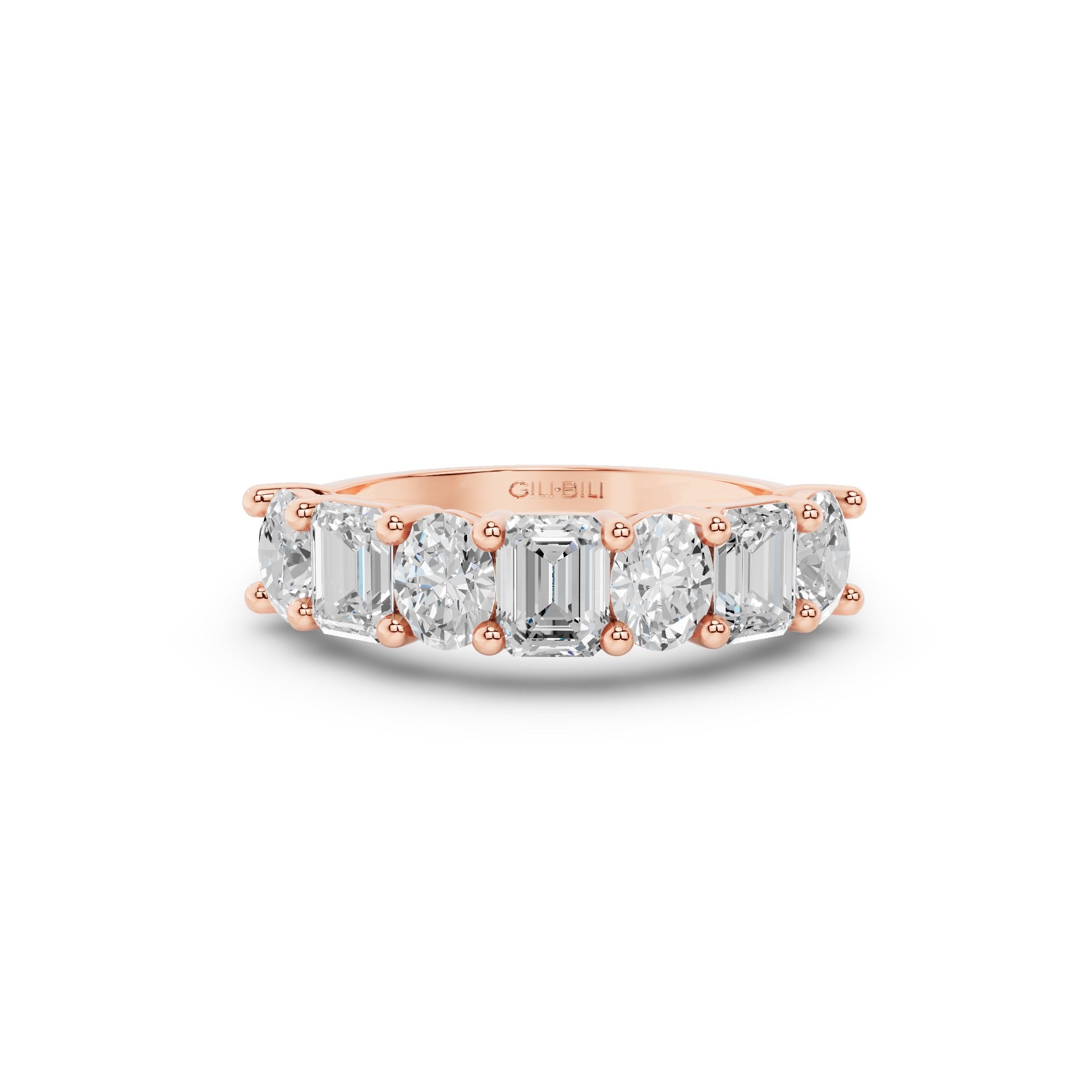 Emerald Oval Lab Grown Diamond Anniversary Band