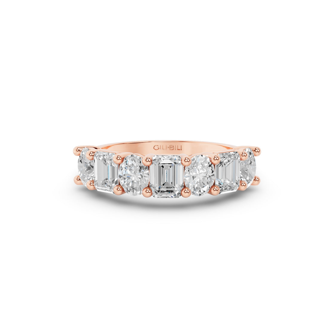 Emerald Oval Lab Grown Diamond Anniversary Band