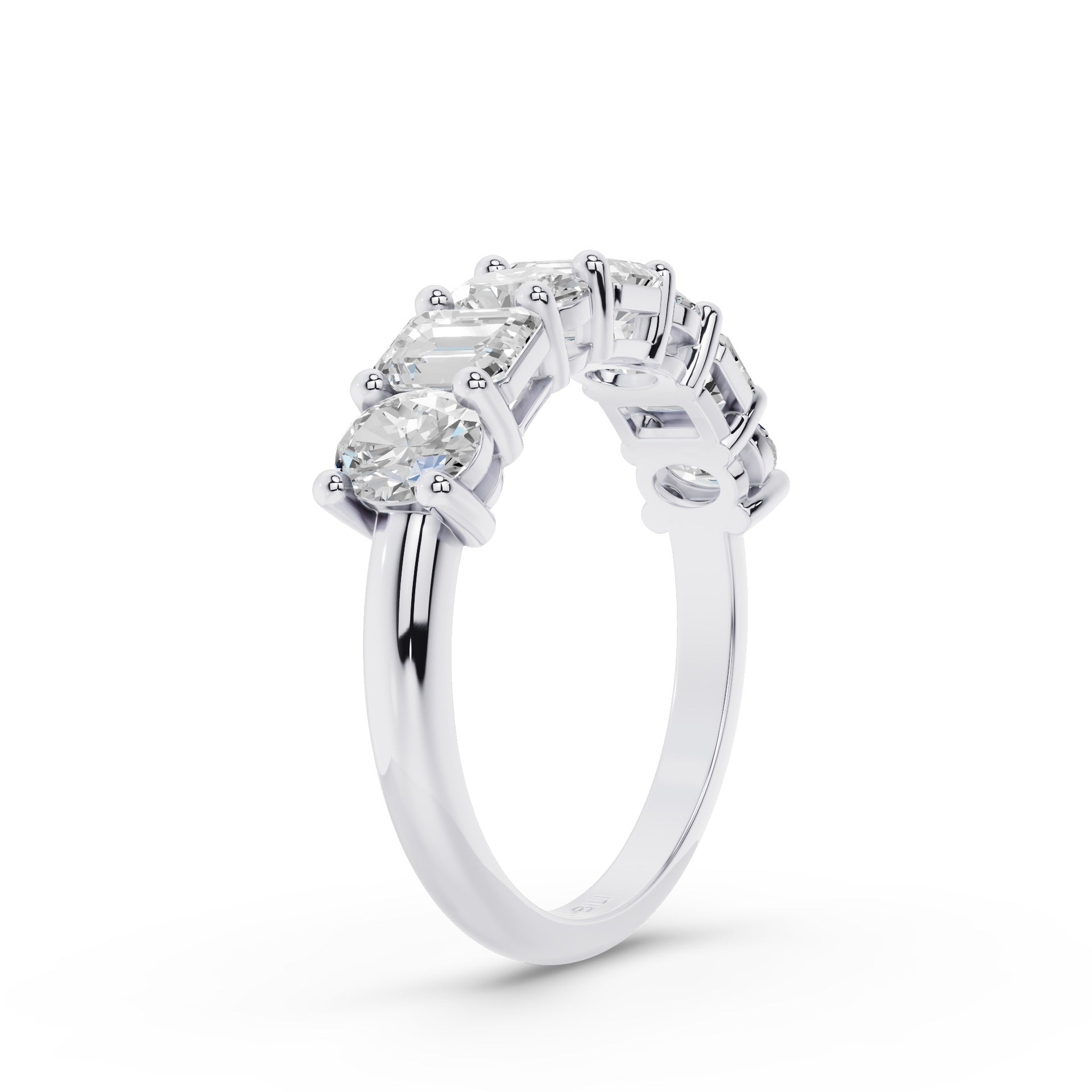 Emerald Oval Lab Grown Diamond Anniversary Band