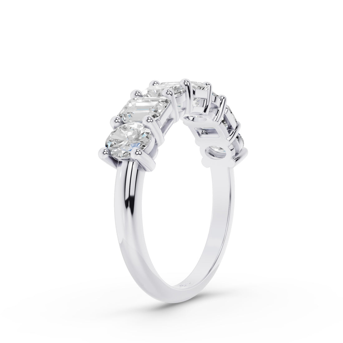 Emerald Oval Lab Grown Diamond Anniversary Band