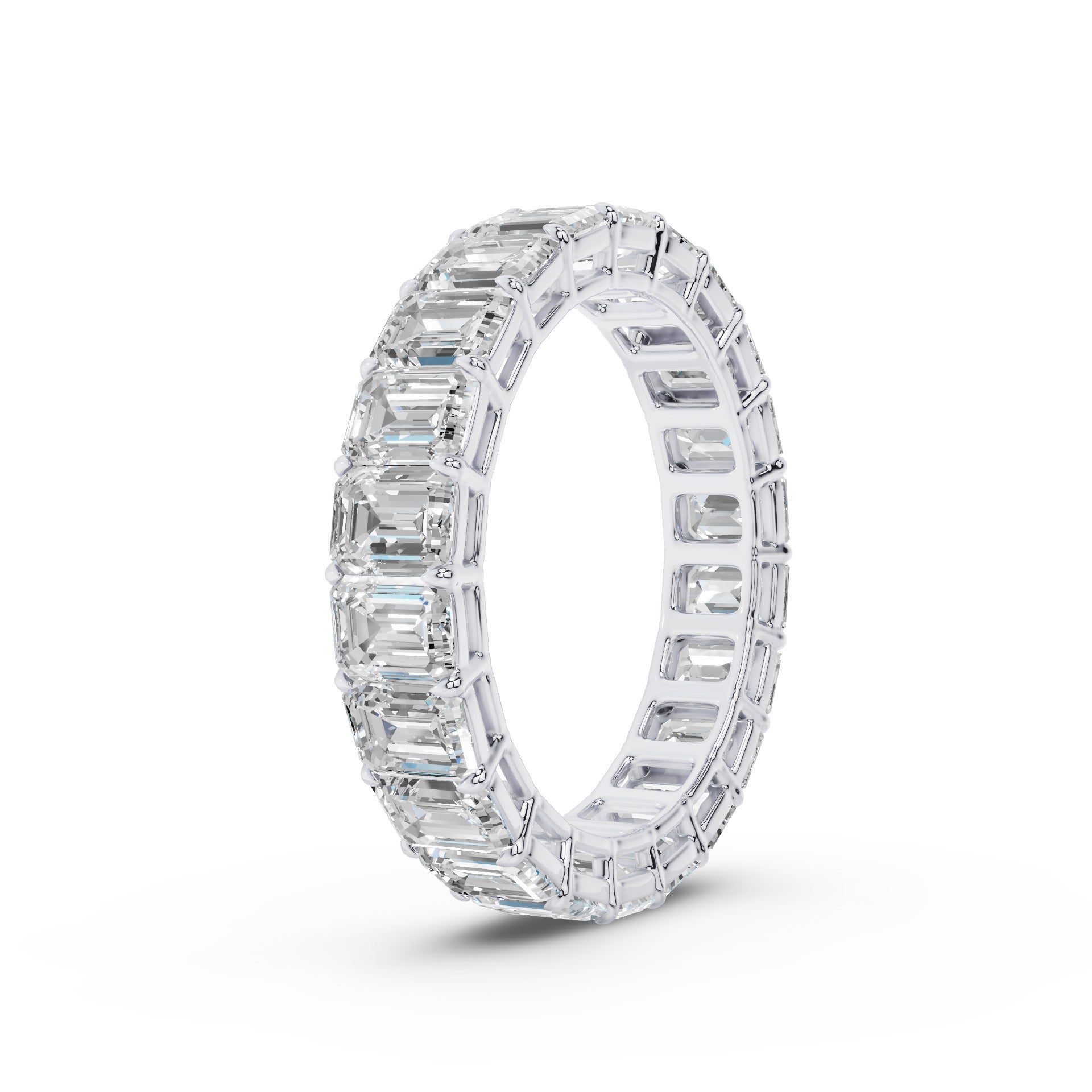 Emerald Cut Lab Grown Diamond Eternity Band