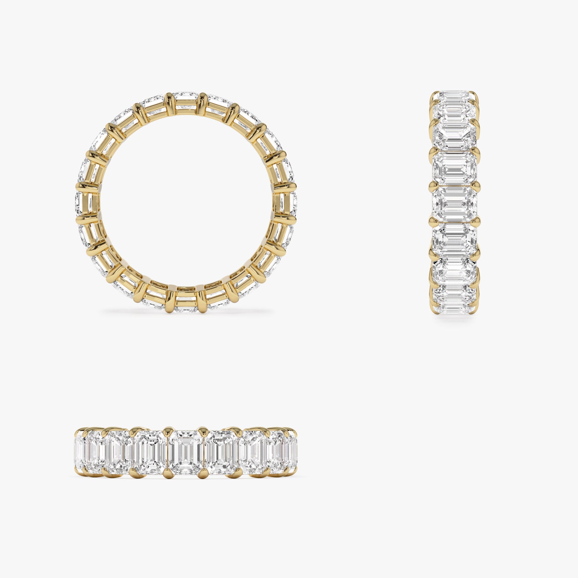 Emerald Cut Lab Grown Diamond Eternity Band