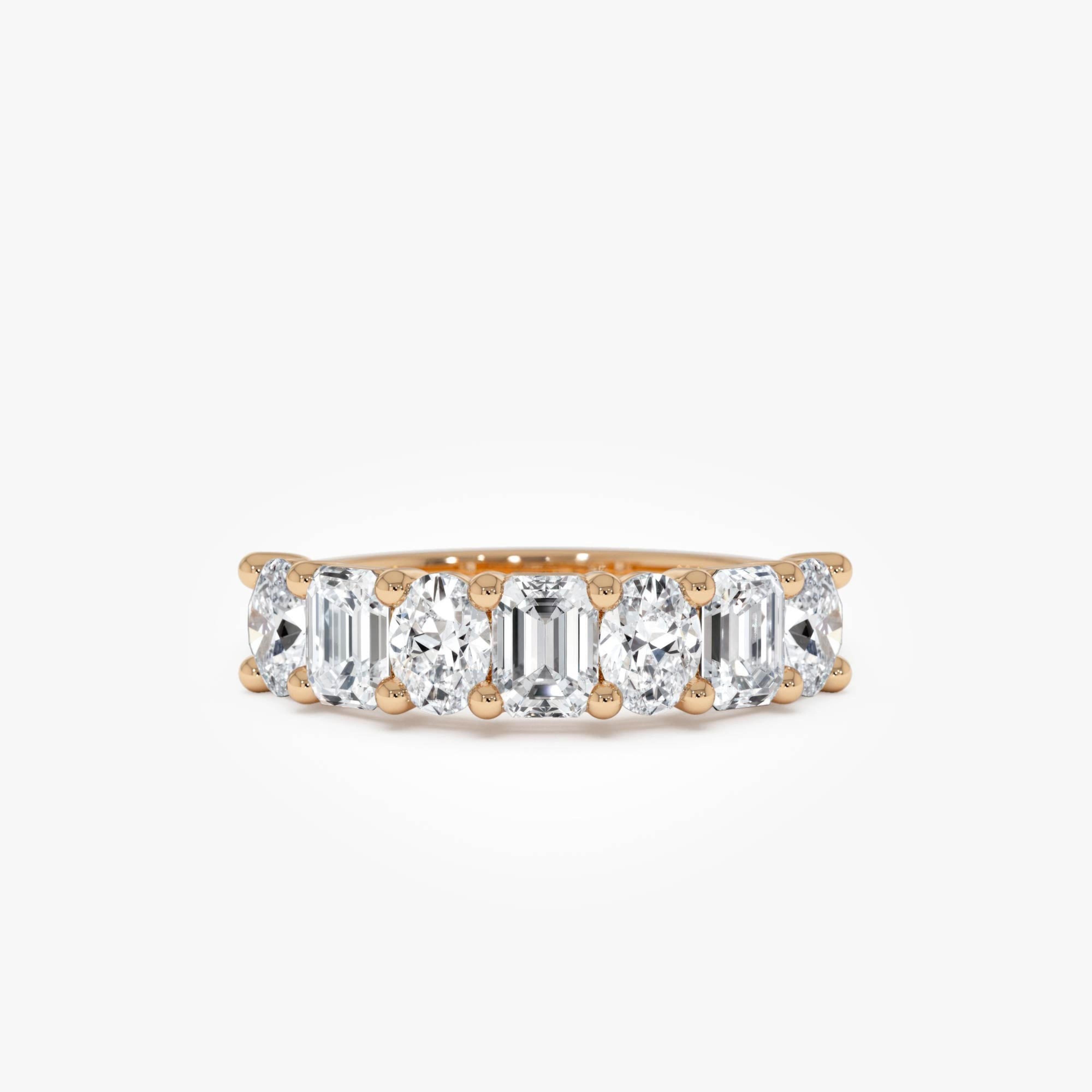 Emerald Oval Lab Grown Diamond Anniversary Band