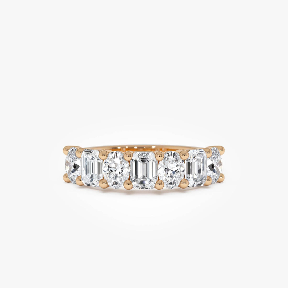 Emerald Oval Lab Grown Diamond Anniversary Band