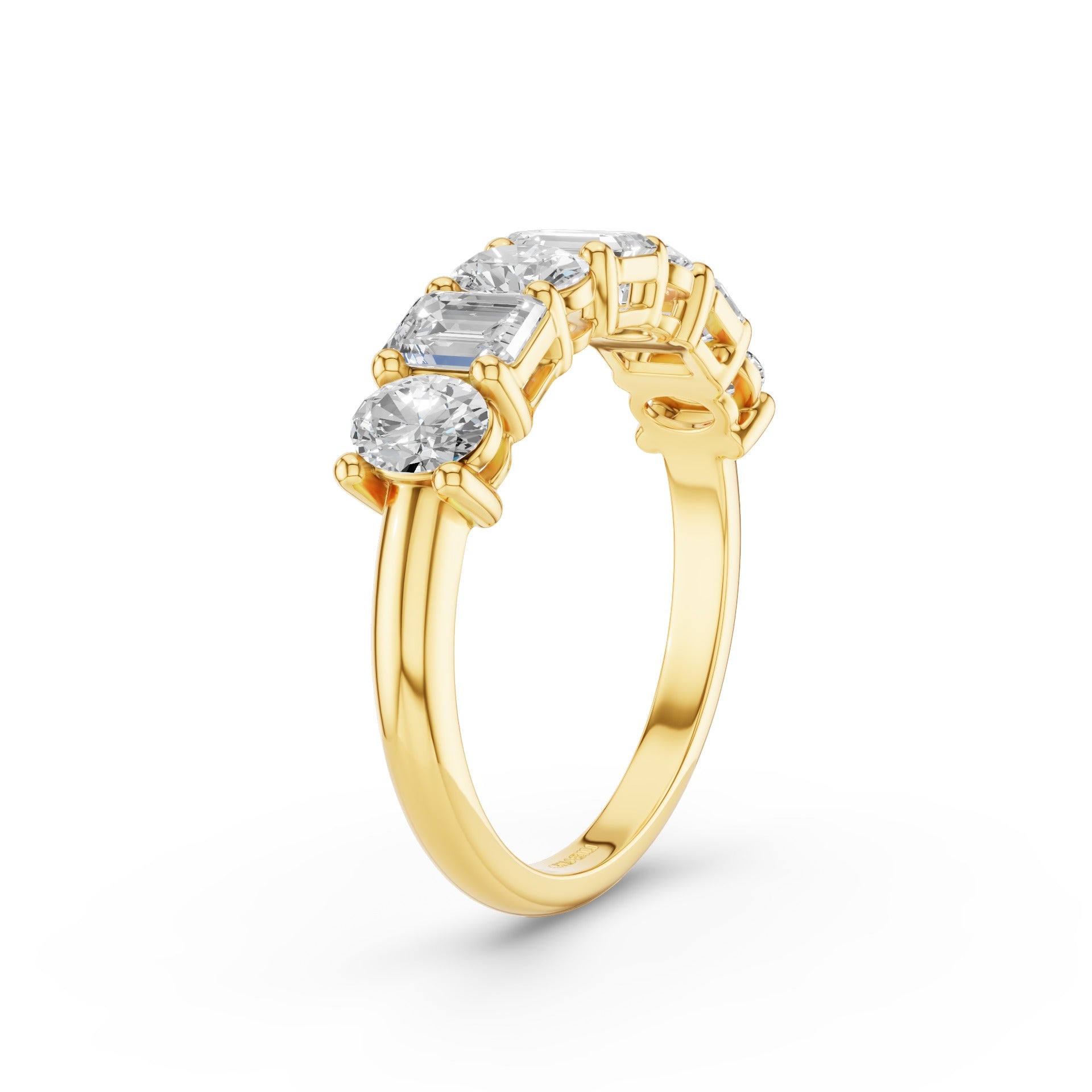 Emerald Oval Lab Grown Diamond Anniversary Band