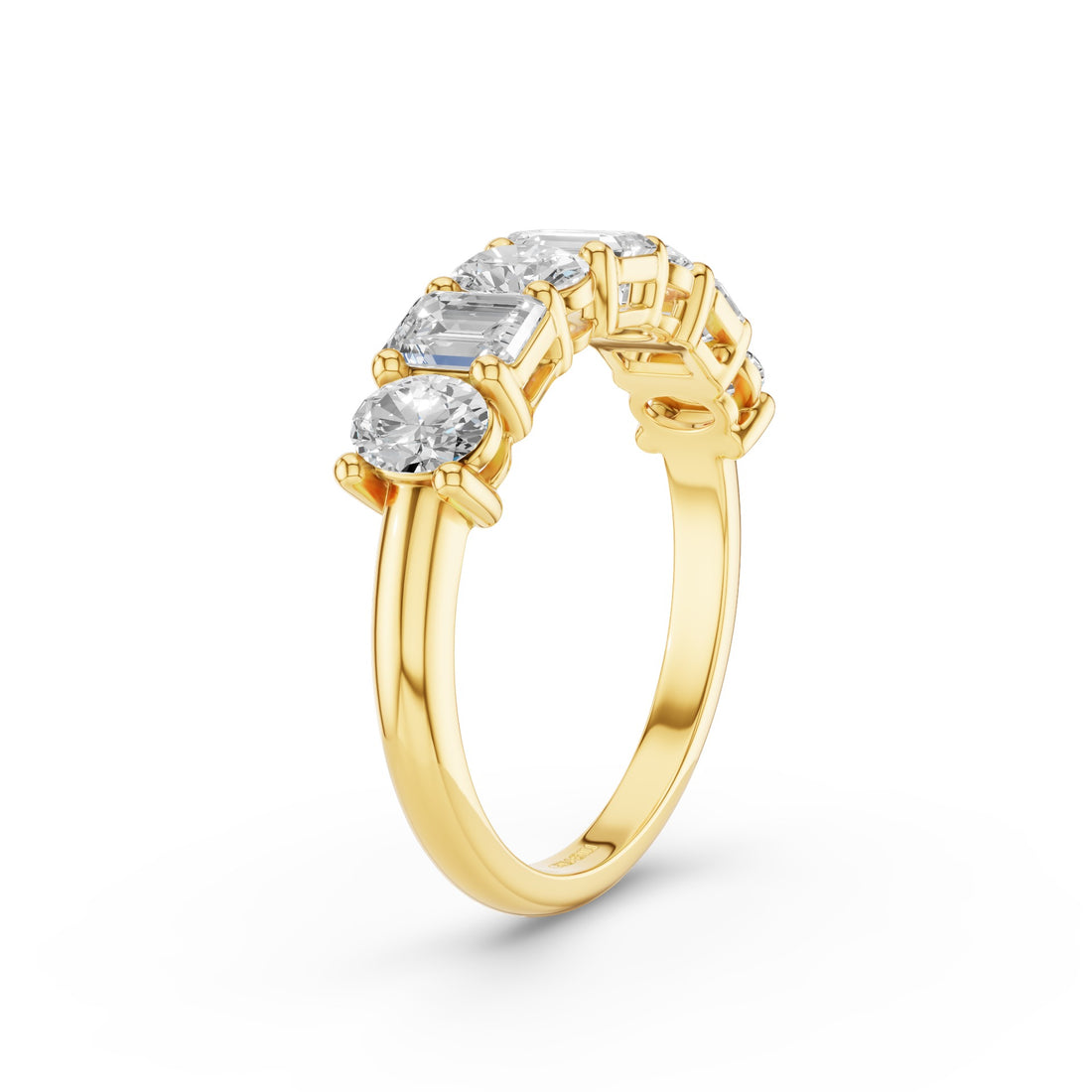 Emerald Oval Lab Grown Diamond Anniversary Band