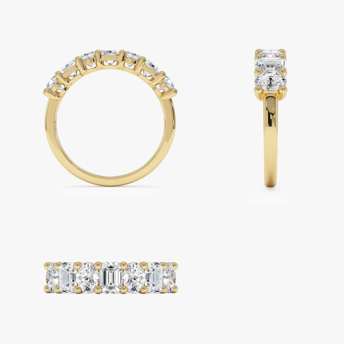 Emerald Oval Lab Grown Diamond Anniversary Band