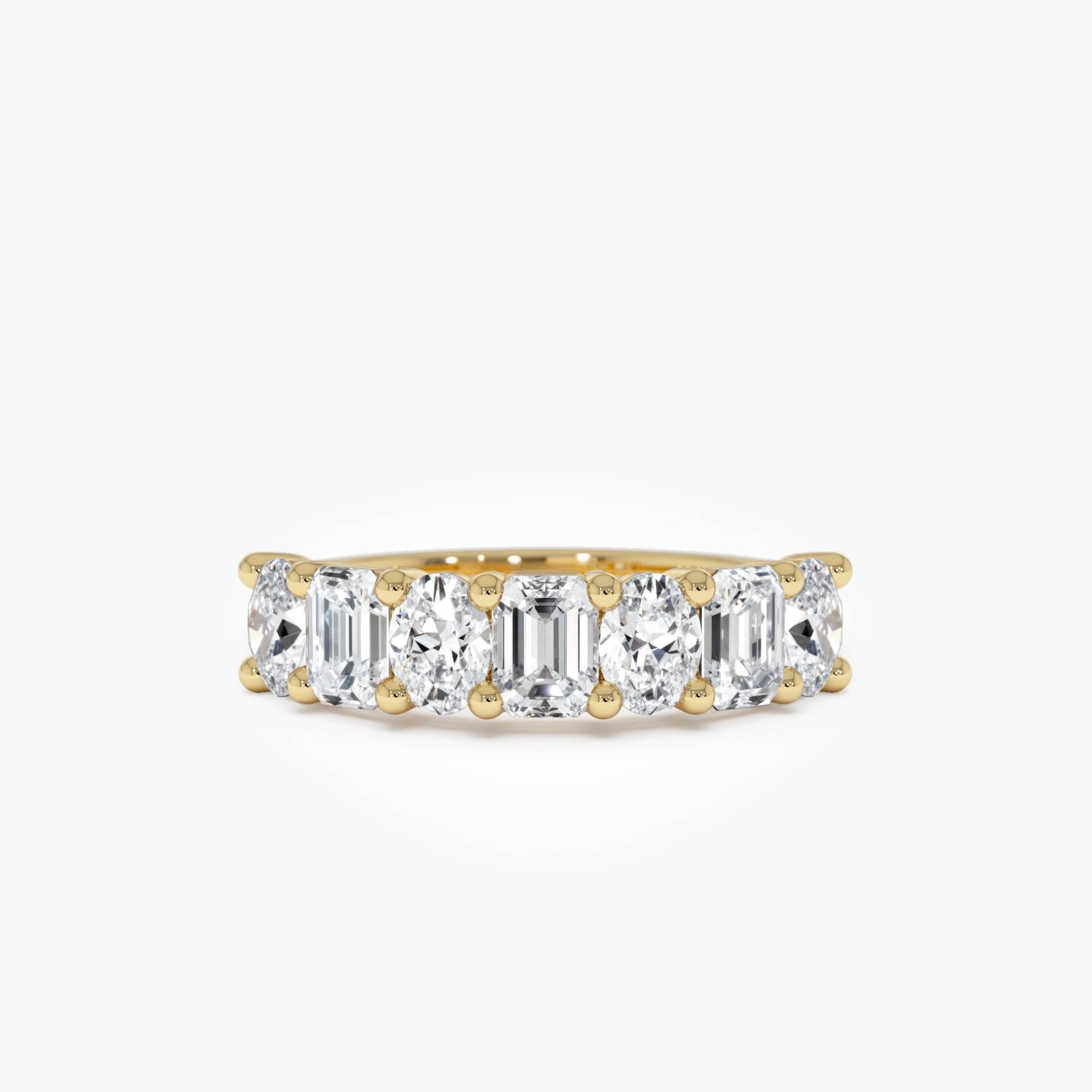 Emerald Oval Lab Grown Diamond Anniversary Band