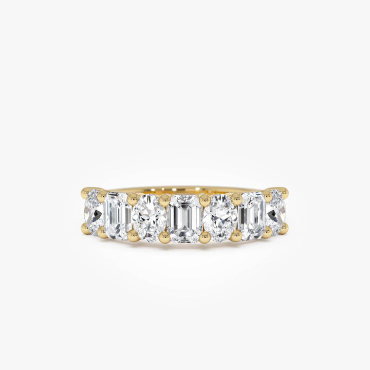 Emerald Oval Lab Grown Diamond Anniversary Band