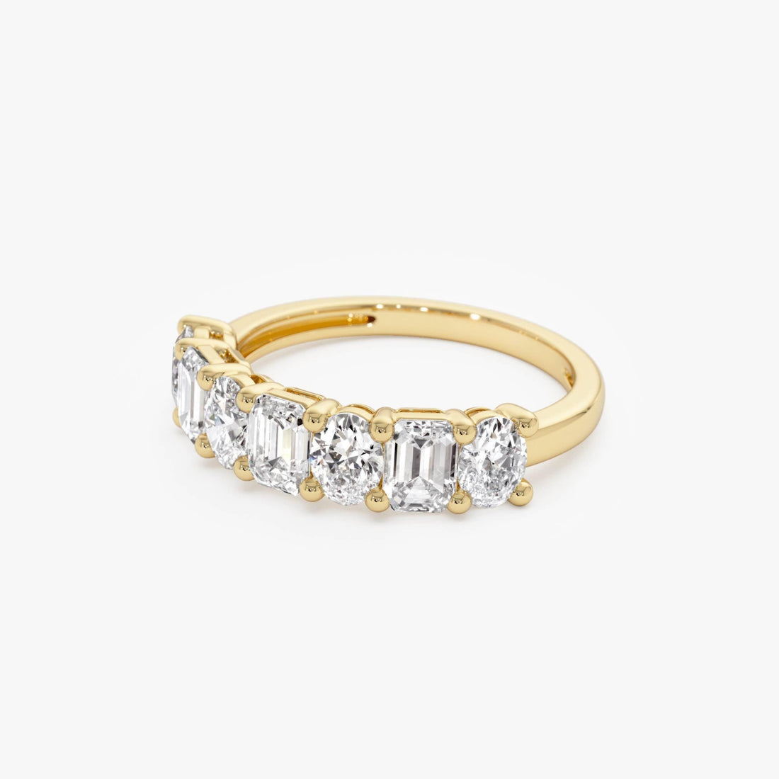 Emerald Oval Lab Grown Diamond Anniversary Band