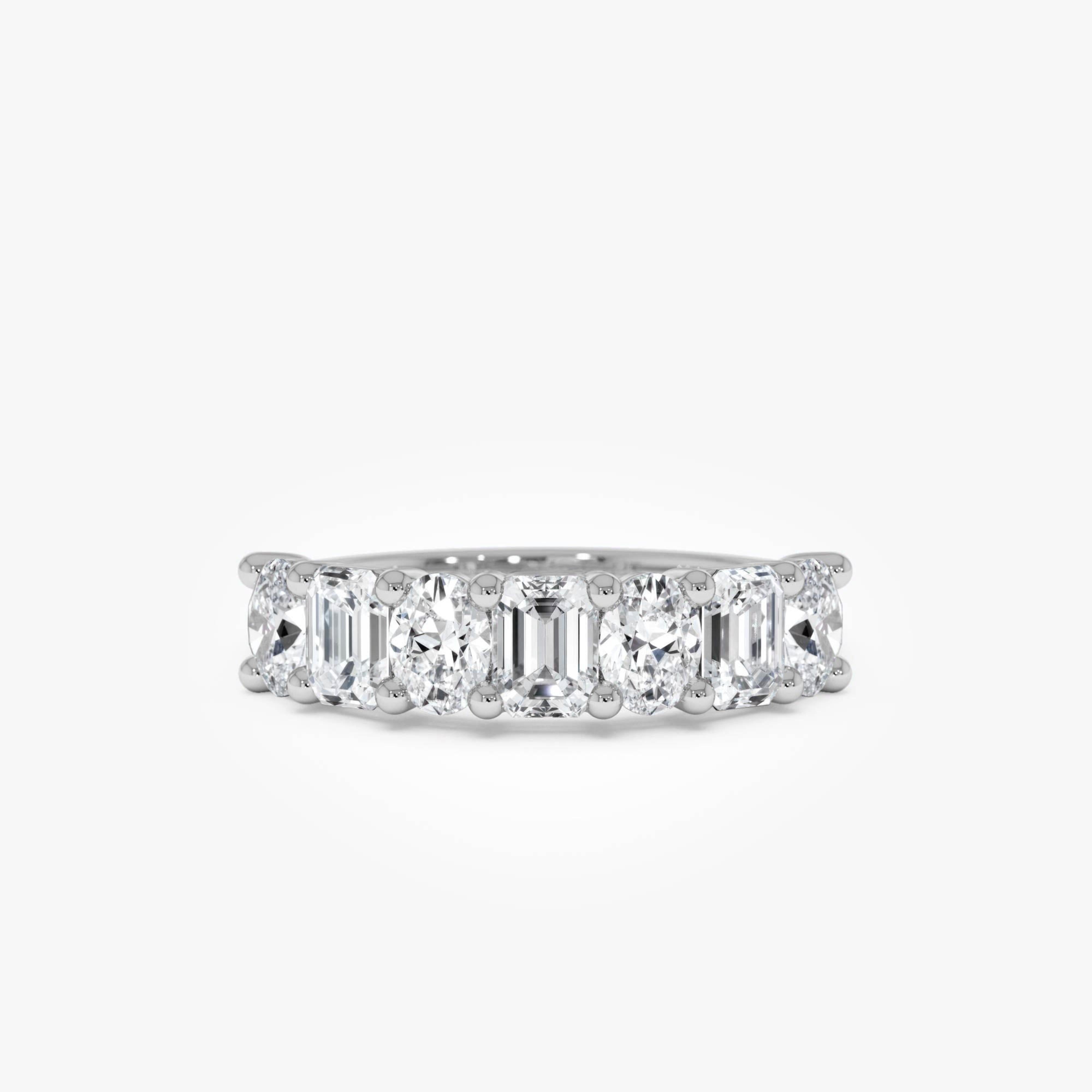 Emerald Oval Lab Grown Diamond Anniversary Band