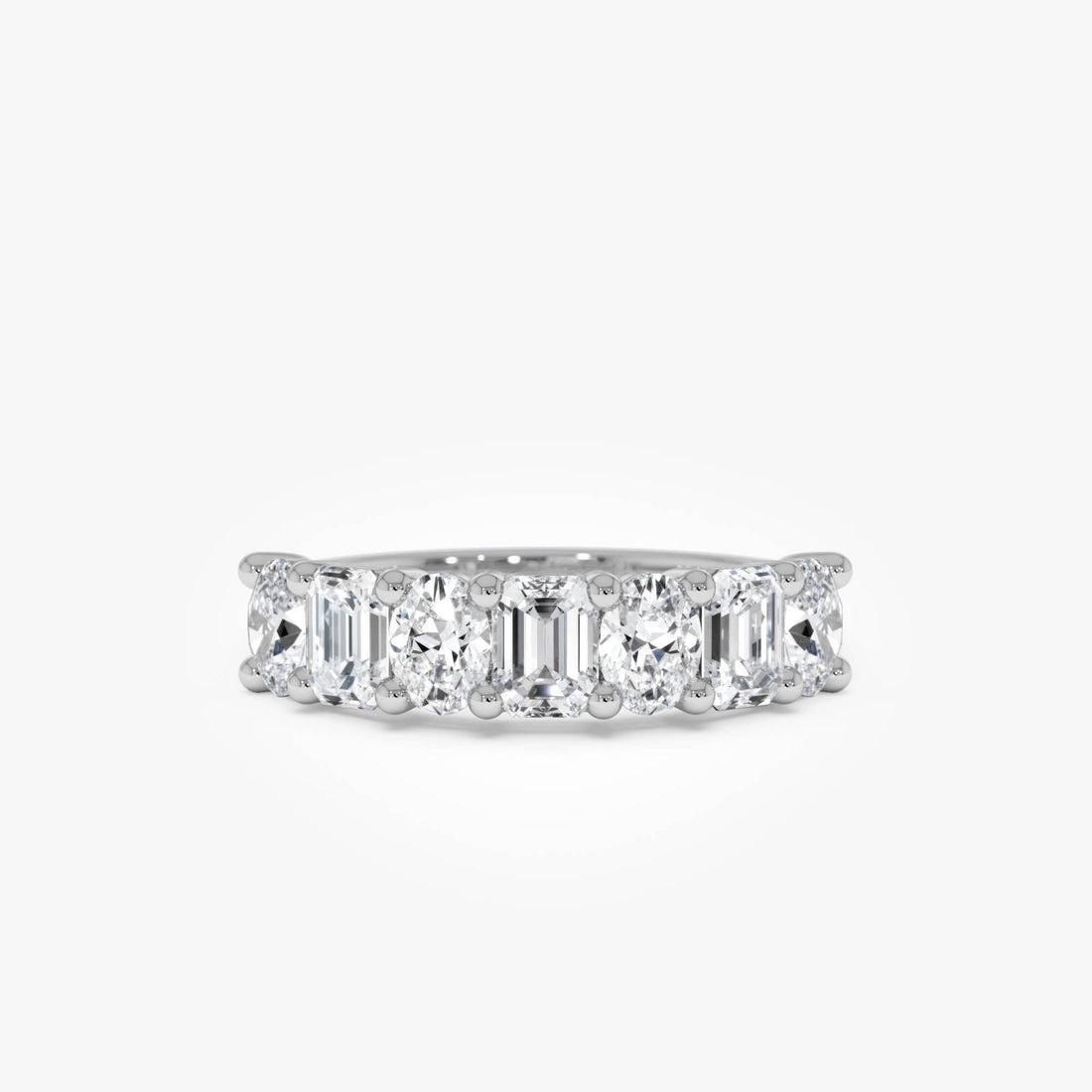Emerald Oval Lab Grown Diamond Anniversary Band