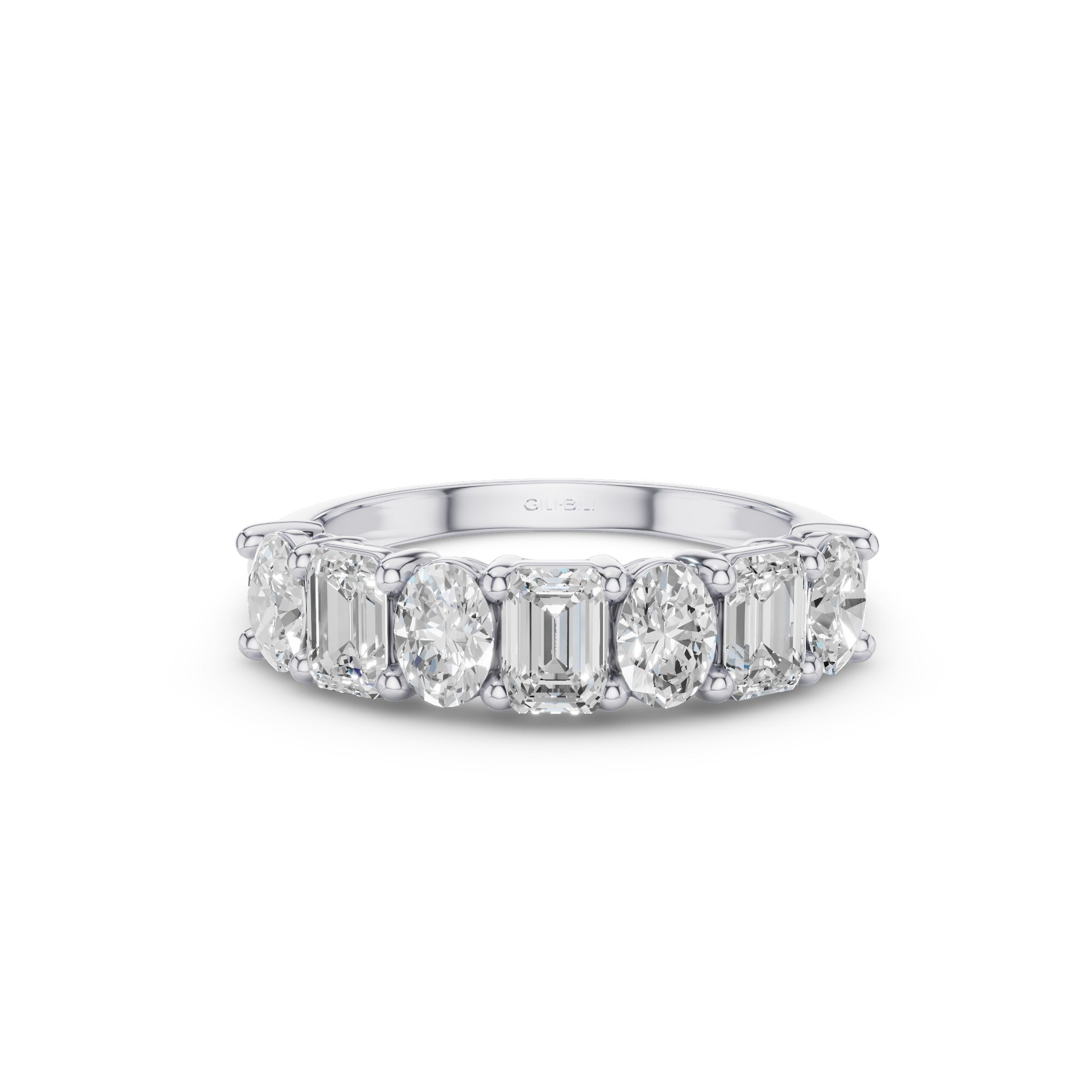 Emerald Oval Lab Grown Diamond Anniversary Band