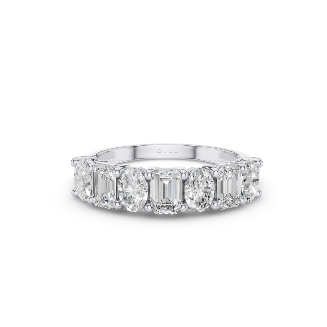 Emerald Oval Lab Grown Diamond Anniversary Band