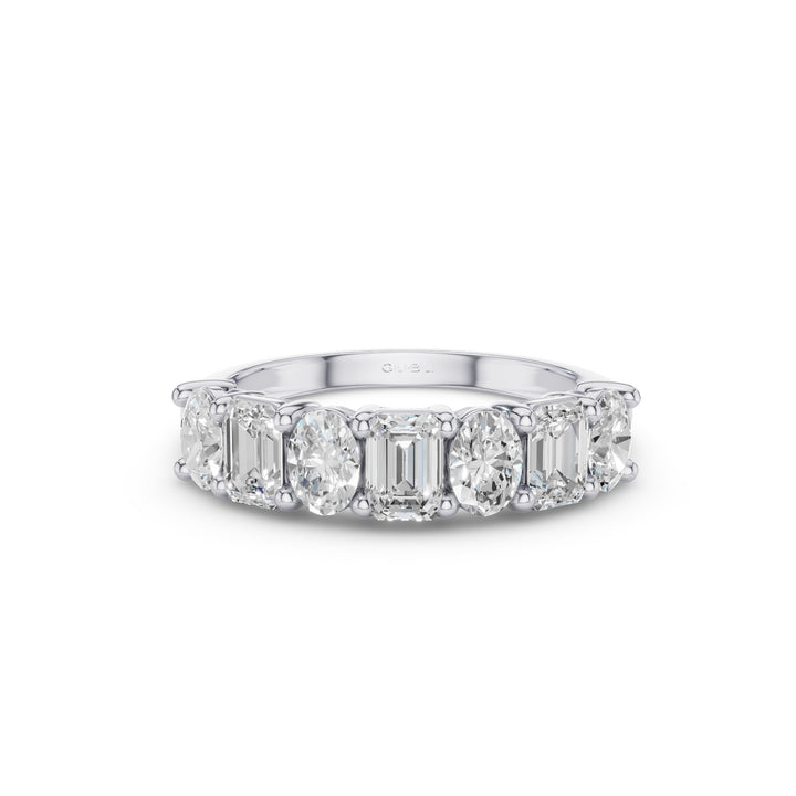 Emerald Oval Lab Grown Diamond Anniversary Band