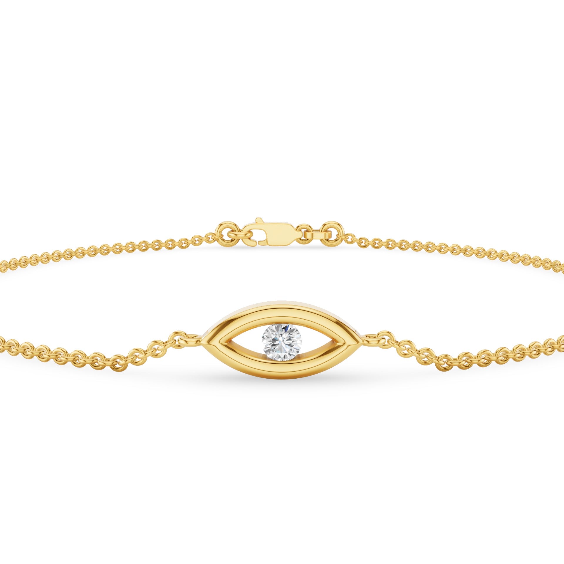 Evil Eye Diamond Channel Set Bracelet