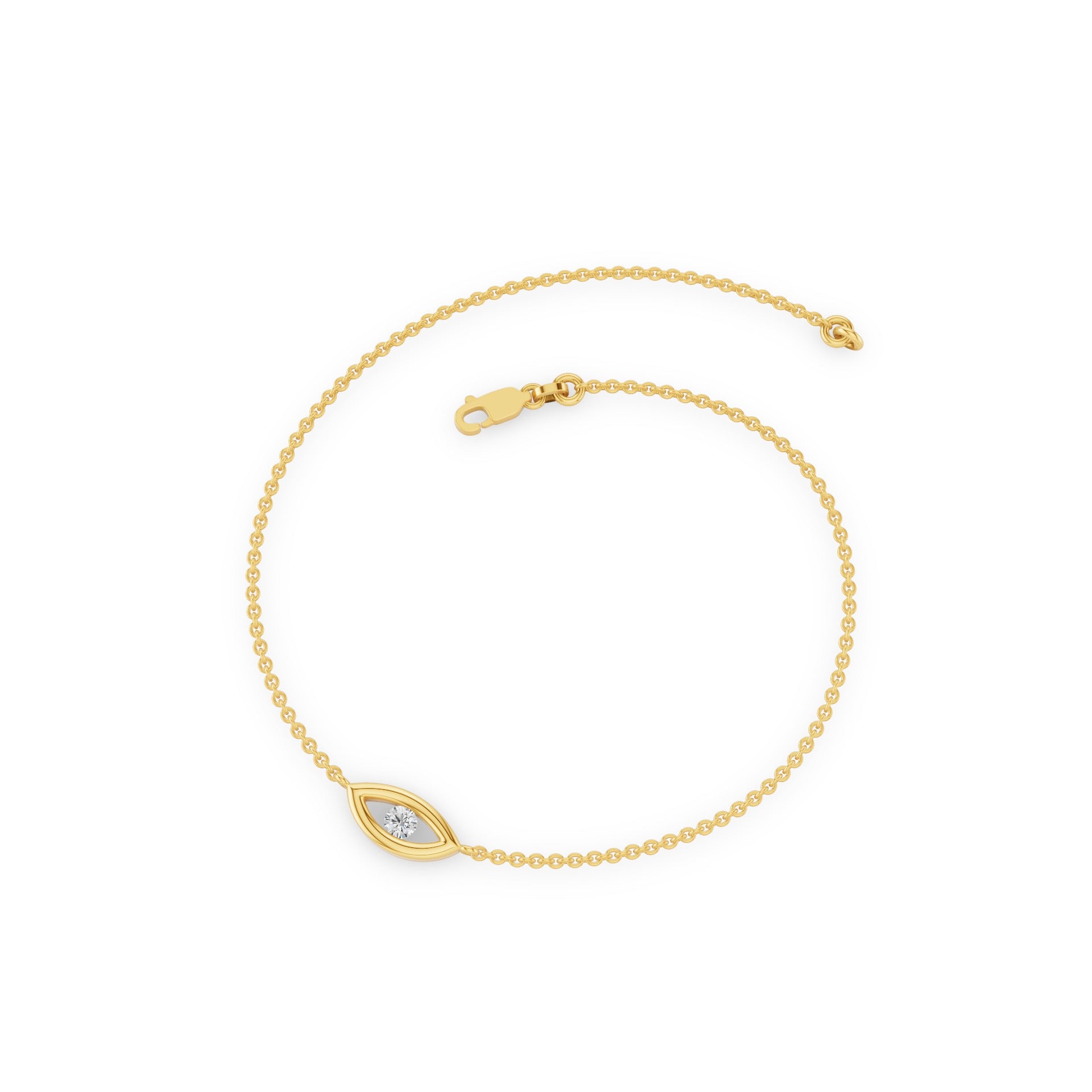 Evil Eye Diamond Channel Set Bracelet