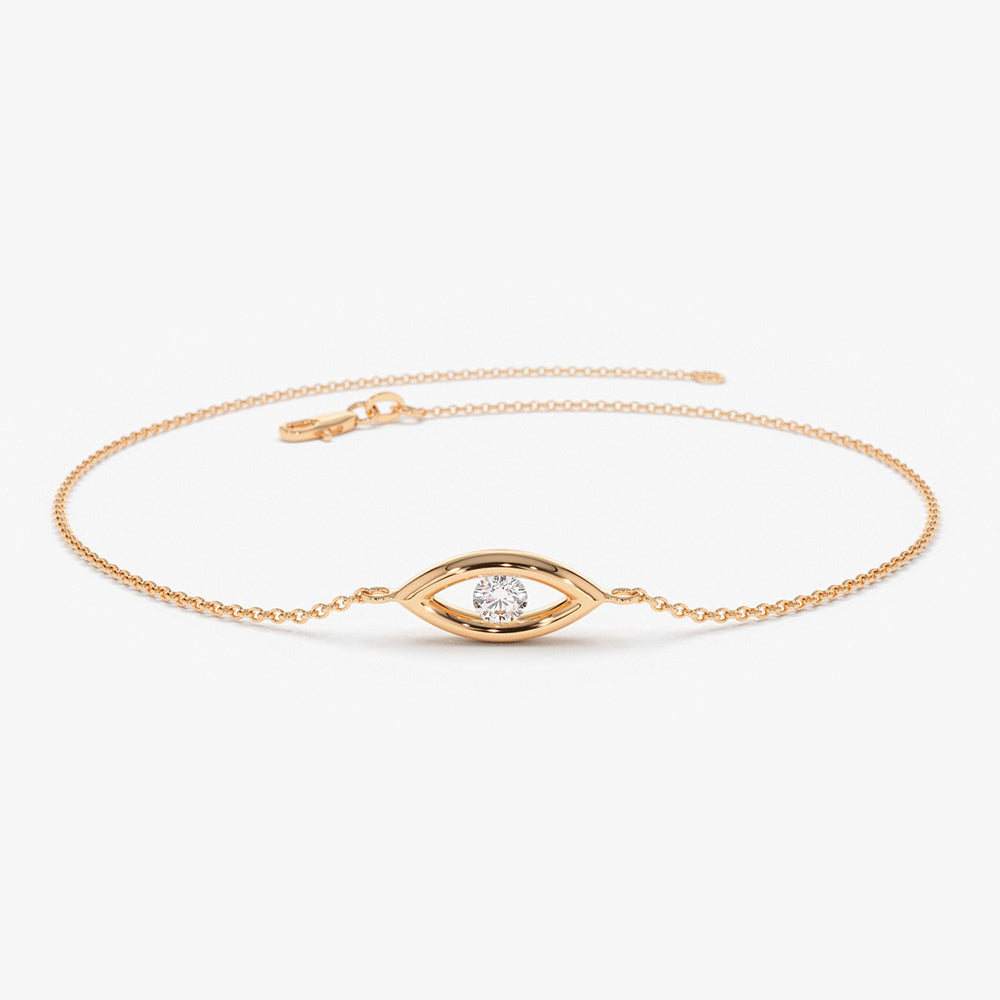 Evil Eye Diamond Channel Set Bracelet