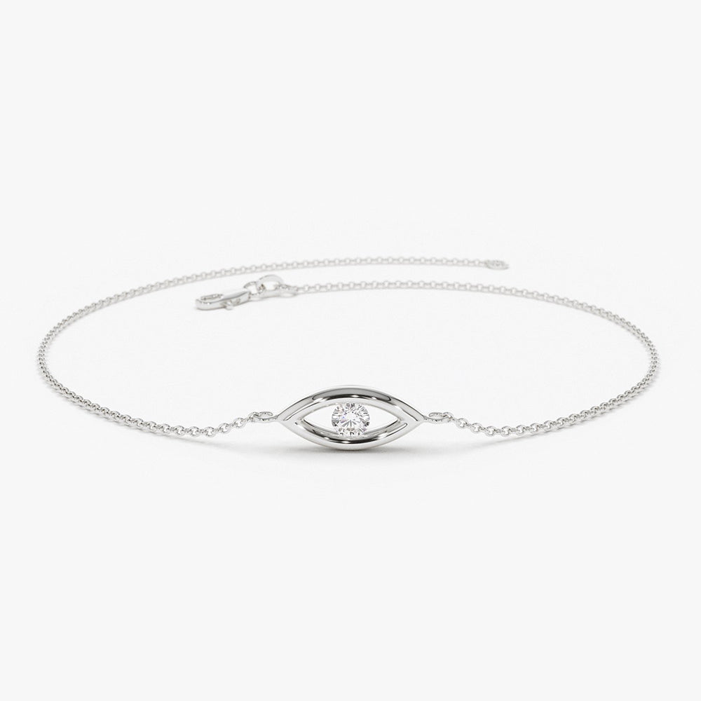 Evil Eye Diamond Channel Set Bracelet