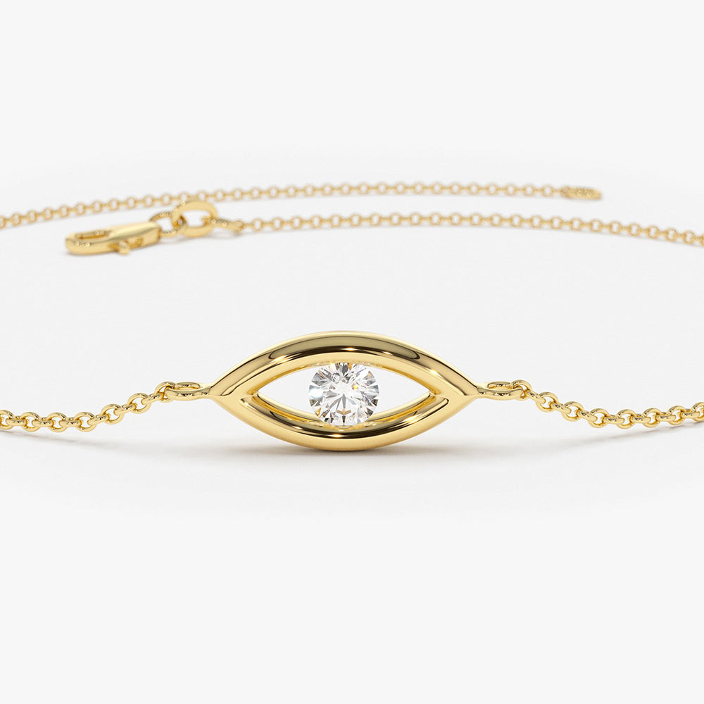 Evil Eye Diamond Channel Set Bracelet