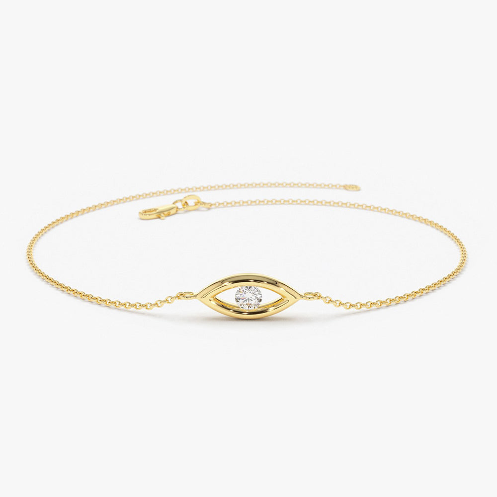 Evil Eye Diamond Channel Set Bracelet