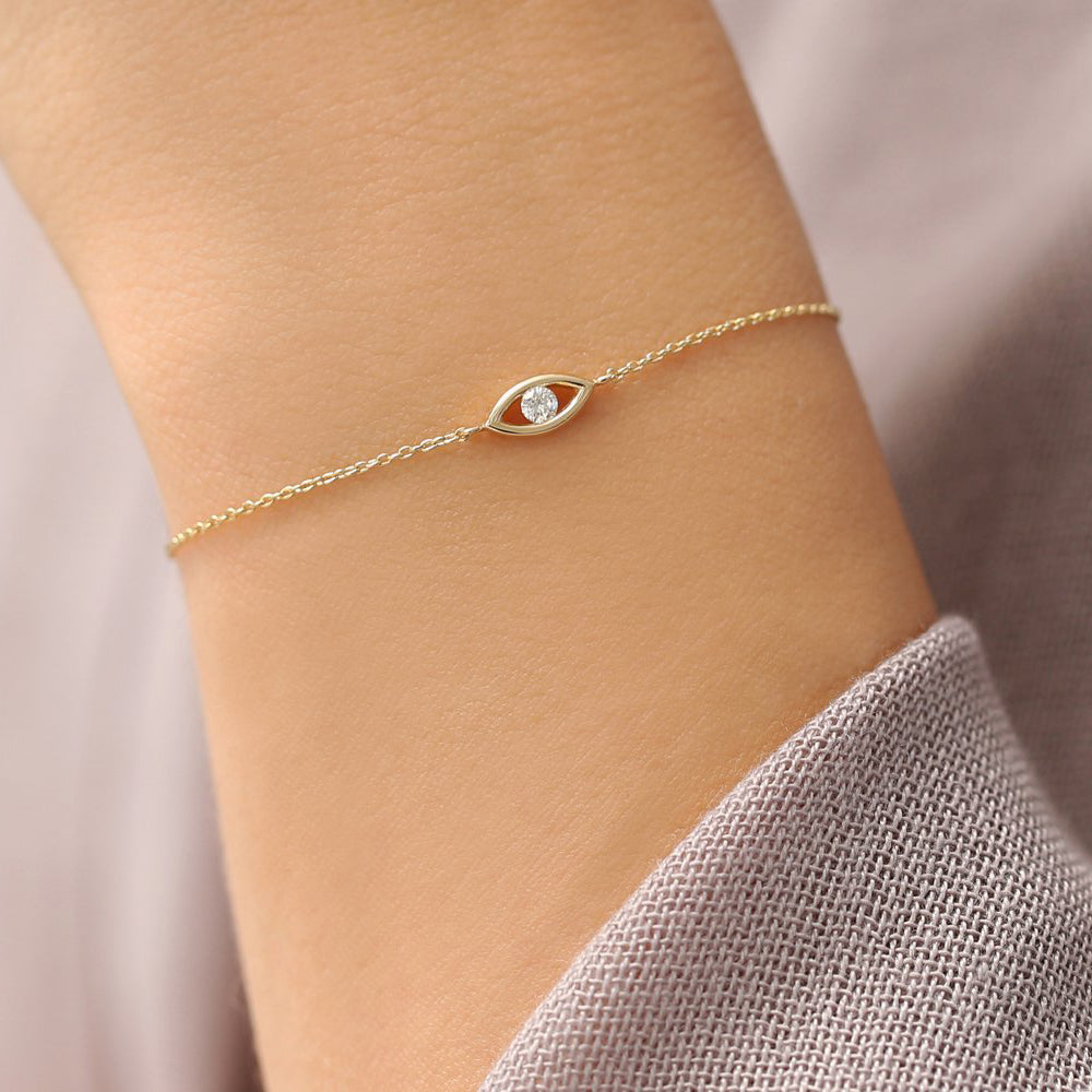 Evil Eye Diamond Channel Set Bracelet