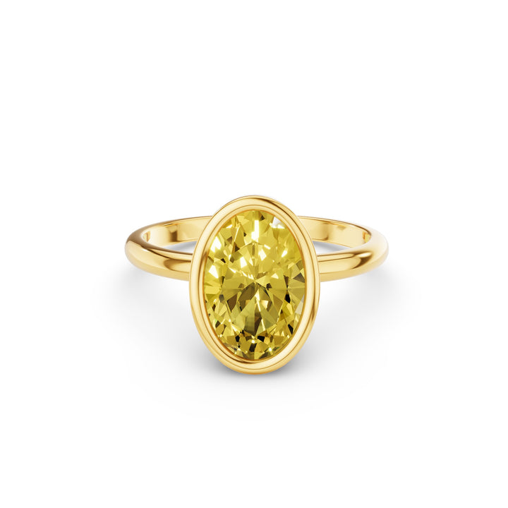 Fancy Yellow Oval Lab Grown Diamond Engagement Ring