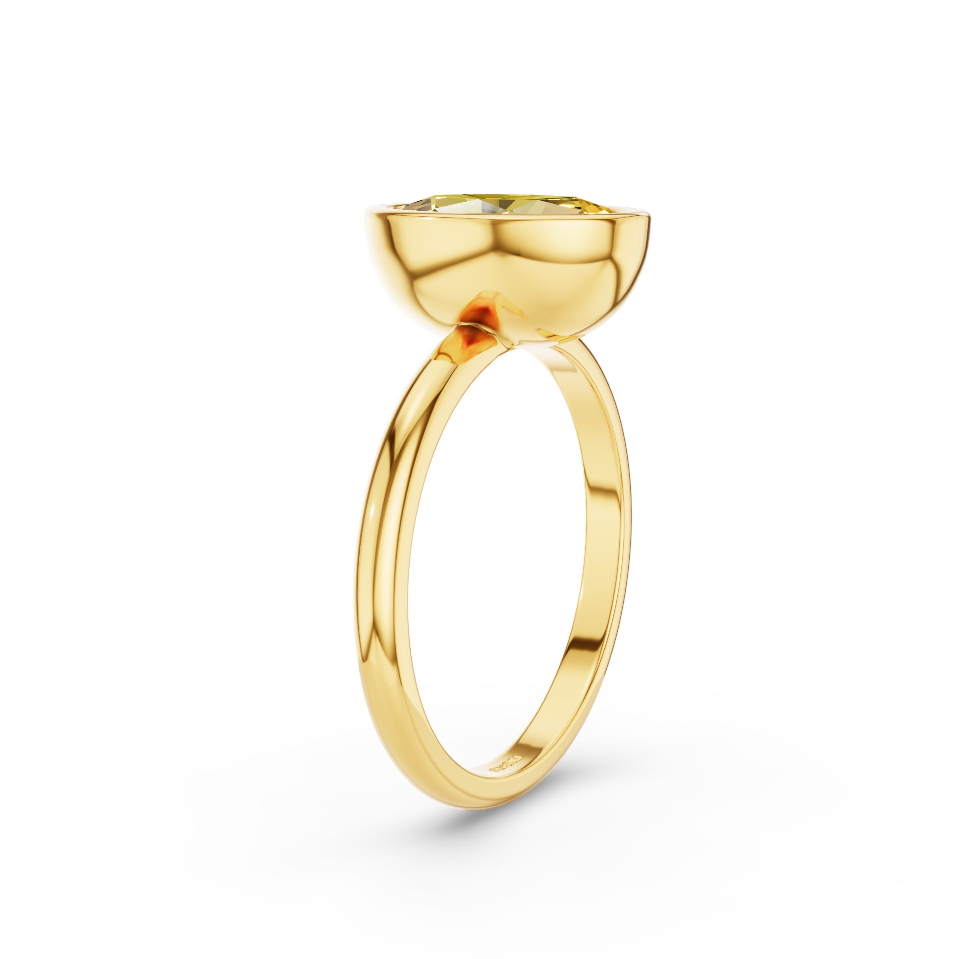 Fancy Yellow Oval Lab Grown Diamond Engagement Ring