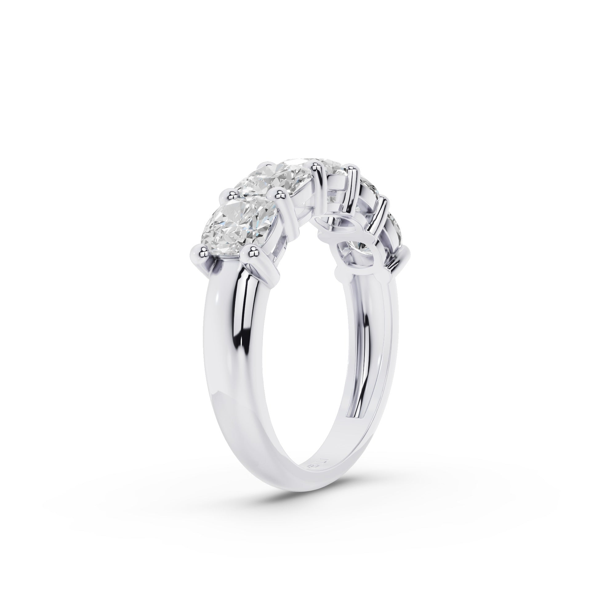 Five Stone Cushion Cut Lab Grown Diamond Anniversary Ring