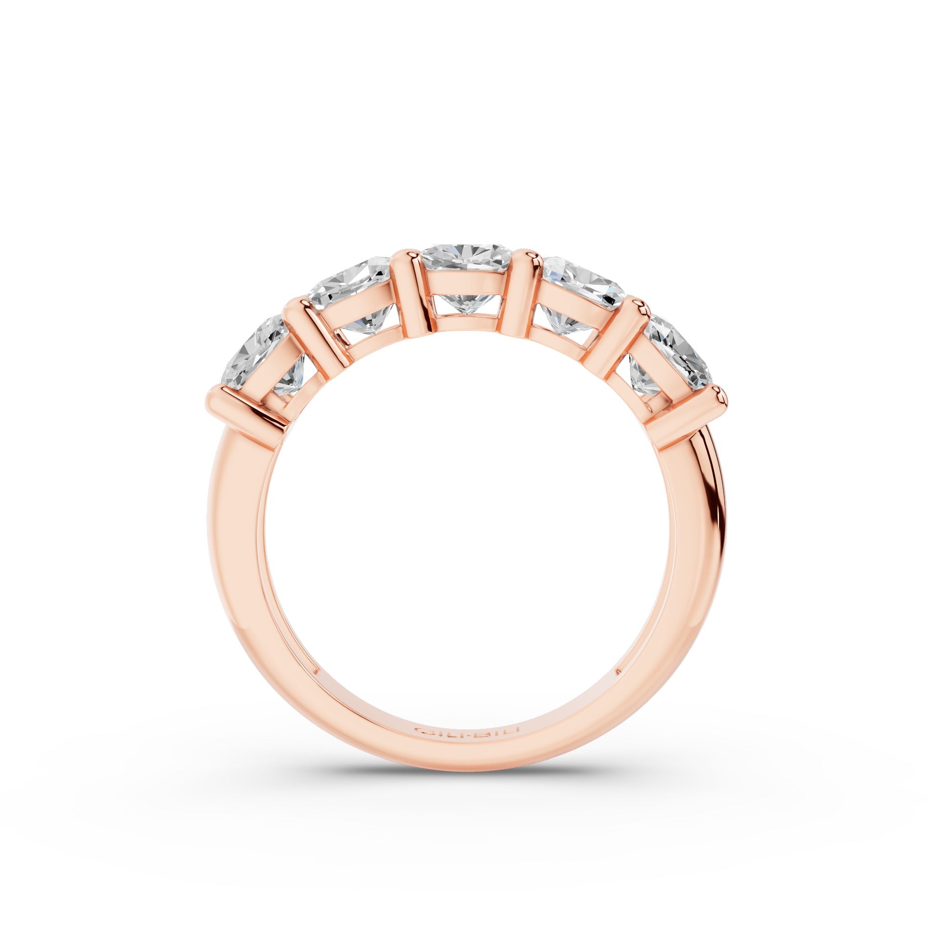 Five Stone Cushion Cut Lab Grown Diamond Anniversary Ring