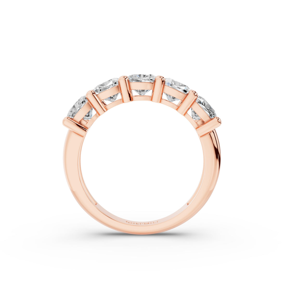 Five Stone Cushion Cut Lab Grown Diamond Anniversary Ring