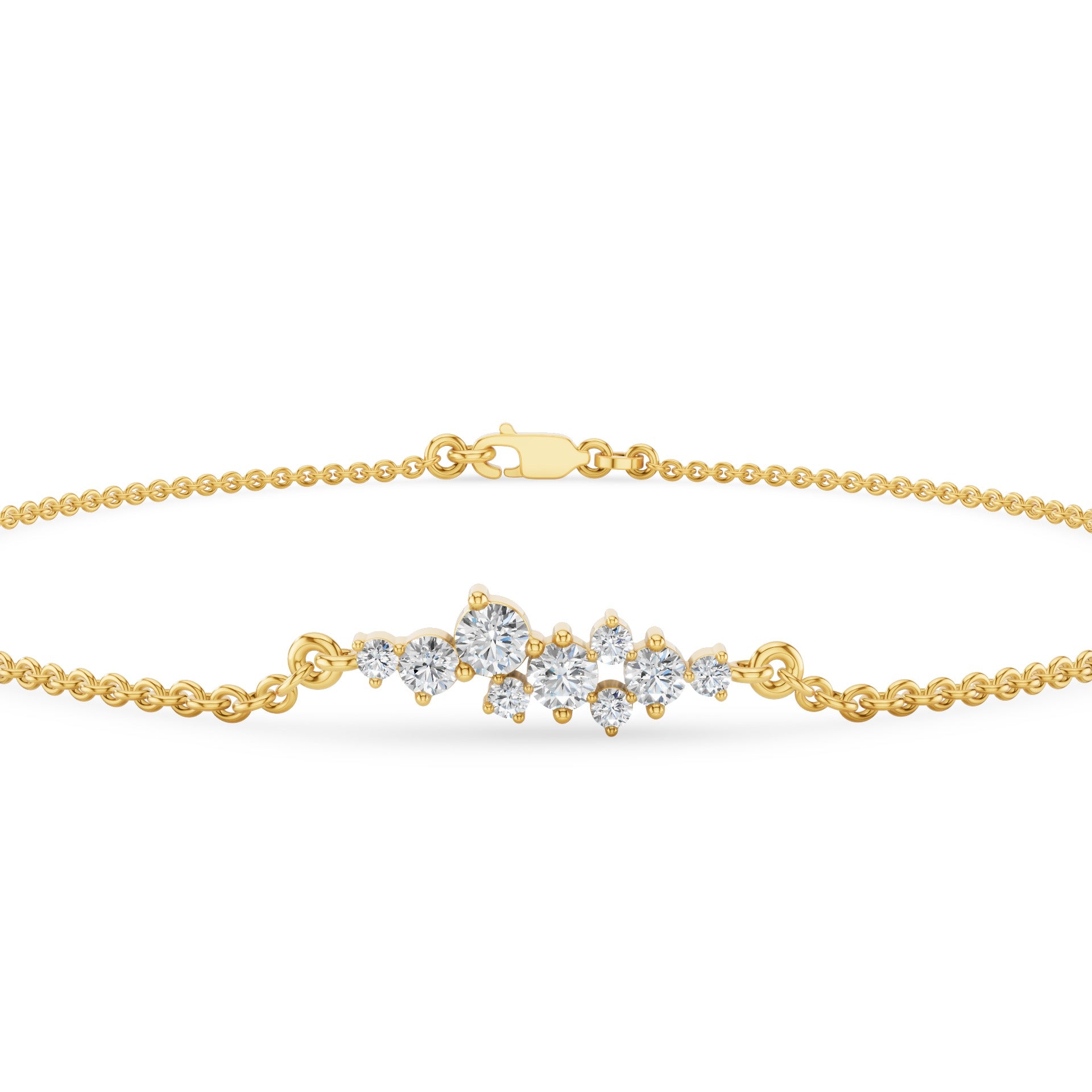 Floating Diamond Cluster Bracelet