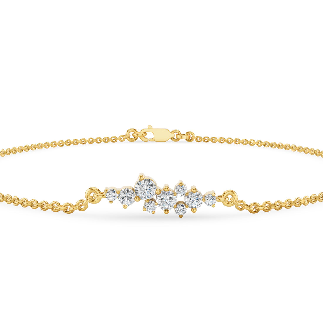 Floating Diamond Cluster Bracelet