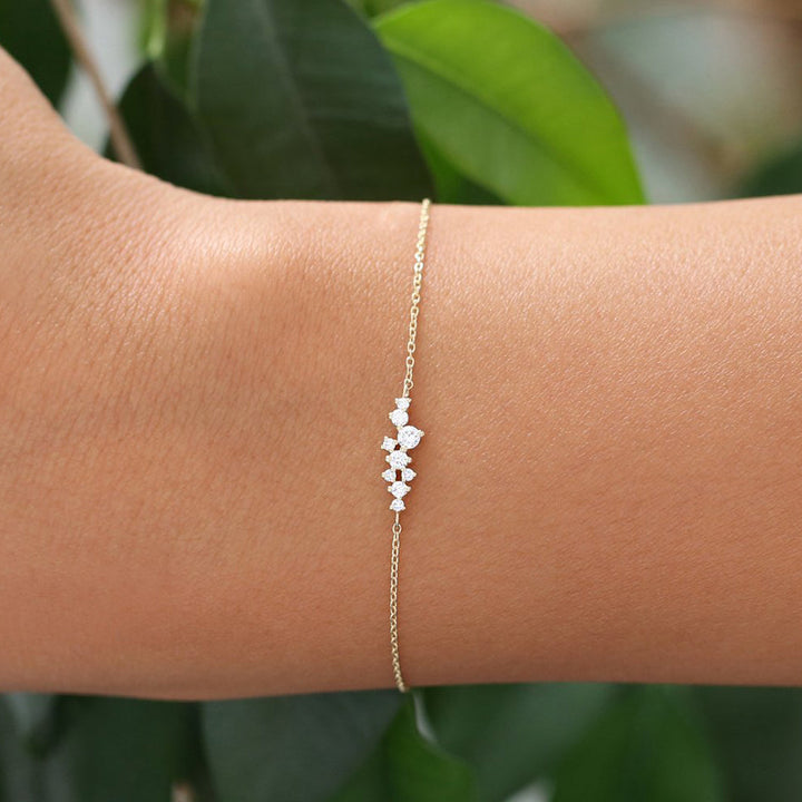 Floating Diamond Cluster Bracelet