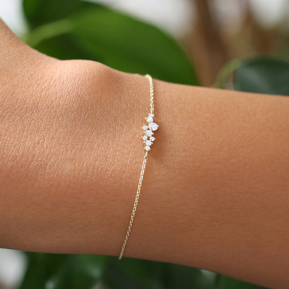 Floating Diamond Cluster Bracelet