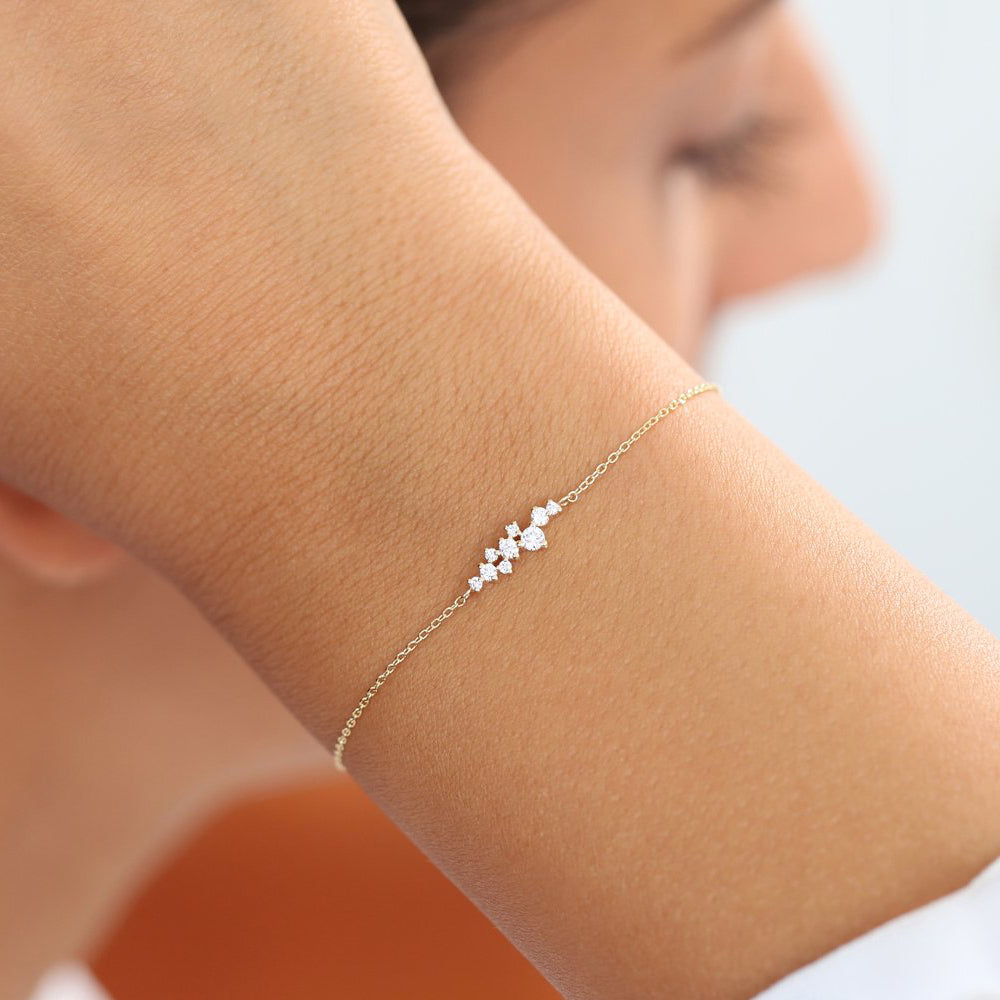 Floating Diamond Cluster Bracelet